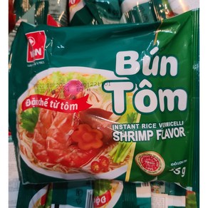 베트남라면 비폰 분포후에 Bun Tom 새우맛라면 65g WORLDFOOD, 30개