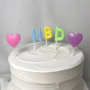 하트 HBD 생일초 케이크초 생일파티, 1개