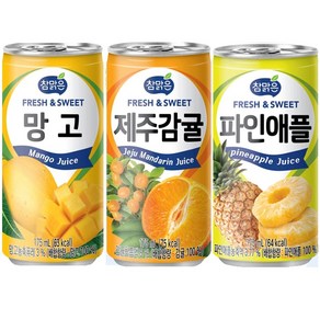 참맑은망고(30캔) + 참맑은제주감귤(30캔) + 참맑은파인애플(30캔), 90개, 175ml