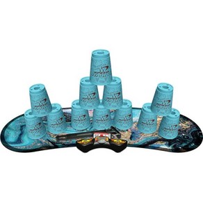 Speed Stacks 스피드 스택 스포츠 스태킹 Gx 경쟁사 아이스크림 세트 및 젬스톤 매트 - 12컵 홀딩 스템 GX 타이머 포함 WSSA 승인, 1개