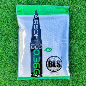 BLS 0.36g 바이오탄 바이오 비비탄 (흰색) PLA 중량탄 1kg 약2777발 바이오탄 BB탄 Bio BBs White, 1개