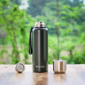 THE PI 사밀사 듀얼 보온병 800ML 다크그린 겨울 물병, 1개