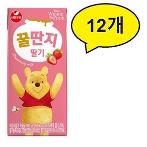 서울우유 딸기꿀딴지, 180ml, 12개