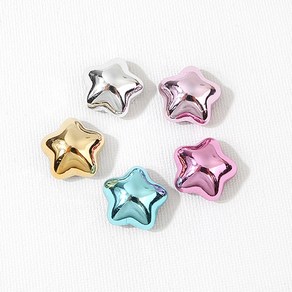 비즈아이 [6634-19]아크릴부착형 별 17mm 메탈도금 1개
