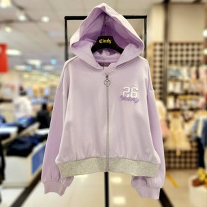 [신디키즈]논현점**25봄 핫 신상**눈에 확~! 들어오는 봄느낌 충만한 집업!! 깔끔한 디테일이 세련된 컬러믹스반집업후드티 CIMS24D05