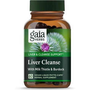 가이아허브 리버 클렌즈 밀크씨슬 Gaia Hebs Live Cleanse 60 비건 액상 피토캡슐 (30회 제공량), 1개, 60정