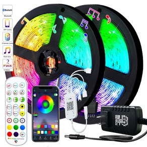 Delalos 스마트 RGB 스트립 SMD 5050 APP 제어 리모컨 방수 1600만 PC방 무드등 음악 동기화 장식 LED 가정 부엌 TV 당을 위해(5-20m), 15m, 5050 18 구슬/M, APP + AI + 24키+음악 동기화, 1개