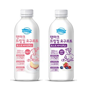 덴마크 드링킹요구르트 750mlx3병(복숭아1+베리믹스2)무배, 3개, 750ml