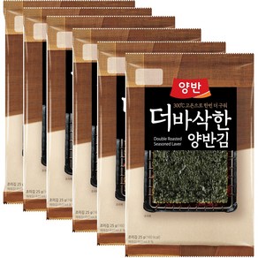 양반김 더바삭한김 전장 150g, 25g, 6개