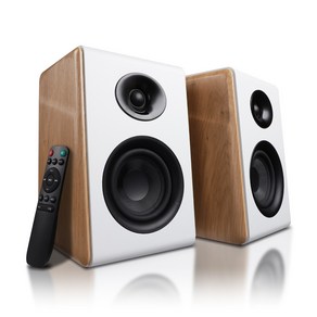 AIYIMA S600 블루투스 책장 스피커 액티브 홈 오디오 50WX2 하이파이 출력 서브우퍼 화이트 우드 ARC/USB/RCA 입력 24bit 48Khz, AIYIMAS600