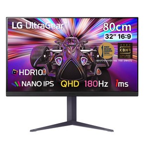 [LG전자 공식인증점] LG 32GS85Q 32인치 게이밍모니터 울트라기어 나노IPS QHD 180Hz 1ms, 32GS85Q (무료배송), 81cm