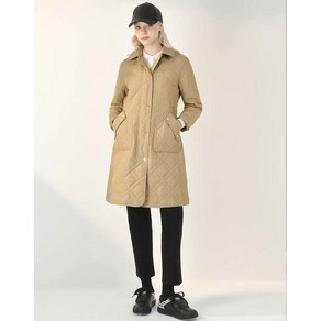24FW [PREMIUM] 베이지 퀼티드 롱 후드 점퍼 DNJU4D713I2