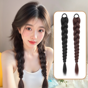 HAIRCUBE 헤어 브레이드 묶은형 땋은 머리 1+1 45cm, 1개, 내츄럴 블랙