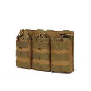 방탄복 전술 트리플 탄창 파우치 조끼 Molle 액세서리 가방 AK M45.56mm 보관 워키토키 가방 600D 나일론 원단, 03 TAN