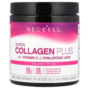 NeoCell 비타민C & 히알루론산 함유 슈퍼 콜라겐 플러스 195g(6.9oz)