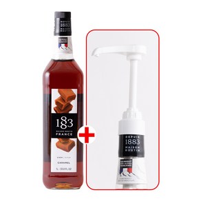 1883 카라멜 시럽 1000ml+1883 범용 시럽 펌프 화이트 세트, 1L