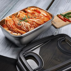 김치통 스텐용기 숨쉬는 스텐김치통 리뉴얼 304 김치냉장고통 장아찌통 5.5L 7.5L, 1개