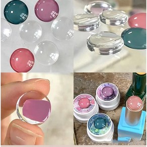 유리알차트 투명네일차트 2탄(원형 엠보원형 조약돌), 엠보원형S, 1세트