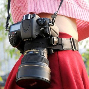 SLR 카메라 고정 벨트 휴대용 DSLR 등산 사이클링 허리 부착 액세서리 장비, 검은색, 1개