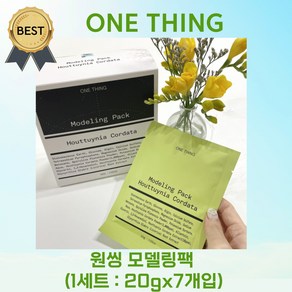 [본사정품] 원씽 모델링팩 (1세트 : 20gx7개) 콜라겐 모델링 마스크팩 ONE THING 고보습 탄력 촉촉한 피부 관리 팩, 1개입, 7개