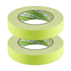 kvis 게퍼 개퍼 테이프 gaffe tape 형광노랑 25mm x 25M, 2개