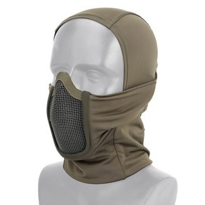 격투 헤드기어 사냥 마스크 헤드 기어 군사 전투 balaclava 모자 전술 반 얼굴 스틸 메쉬 aisoft paintball 마스크 paintball, 그르, 1개