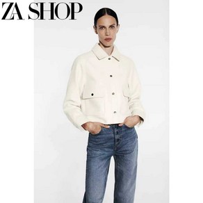 ZARA 가을 겨울 여성 캐주얼 포켓 탑 소프트 숏 자켓 3046260