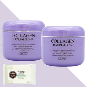 지고트 콜라겐 힐링 크림 100ml 2개(+하늘선물 물티슈 10매), 2개