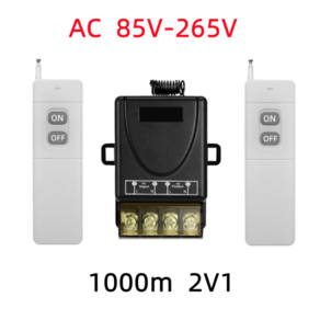 무선 원격제어 리모컨 스위치 Cehot 온 오프 고전력 30A 광전압 AC 85 265V 장거리 RF433 3000m, 05 1000m 2V1