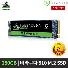 씨게이트 바라쿠다 510 M.2 NVMe SSD, ZP250CM3A001, 250GB