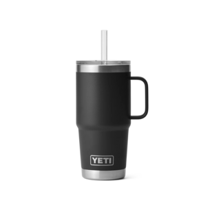 예티 램블러 빨대 손잡이 텀블러 보틀 YETI 보냉 보온 물병 머그 25oz/35oz, 739ml, 블랙, 1개