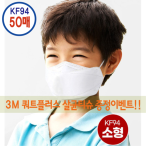 늘푸른마스크 KF94 소형 개별포장 화이트 50매 어린이마스크, 50개