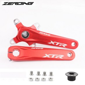 XTR XT 104BCD 자전거 크랭크셋 32T 34T 36T 38T MTB 크랭크셋 초경량 170mm 크랭크 암(시마노용 하단 브래킷 포함), 크랭크 레드, 19 Cank Red, 1개