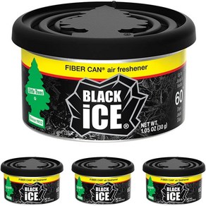 [4팩]Little Trees Fiber Can Air Freshener Black Ice 리틀 트리 섬유 캔 방향제 블랙 아이스 30g