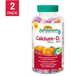 자미에슨 칼슘 + 비타민 D3 츄어블 젤리 110젤리 X2 세트 Jamieson Calcium+VitaminD3 Gummies