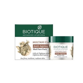 바이오티크 Biotique Multani 클레이 안티에이징 머드 페이스팩 75g 모든 피부용, 1개입, 1개