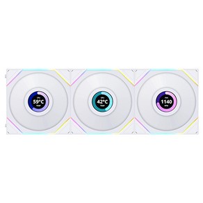 UNI FAN TL LCD 120 WHITE 컨트롤러 3PACK, 3개