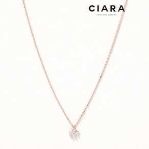 CIARA 14K Nazzano 클로버셰입 빅캐럿스톤 목걸이(GoldPlated)