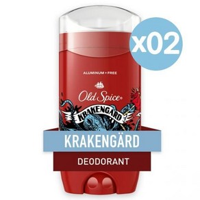 Old Spice 올드 스파이스 남성용 알루미늄 프리 데오드란트 크라켄가드 85g 2팩 Aluminum Fee Deodoant fo Men Kakengad, 2개