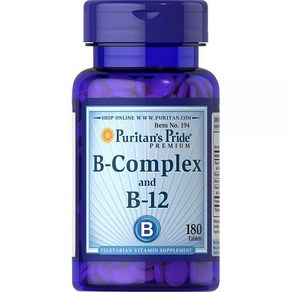 퓨리탄프라이드 비타민 B-컴플렉스 앤드 비타민 B-12 Puitans Pide Vitamin B-Complex and Vitamin B-12, 1개, 180정