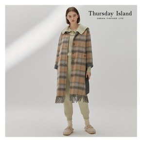 써스데이아일랜드 Thusday Island 프린지 체크 핸드메이드 코트(T218MCT231W) 253988