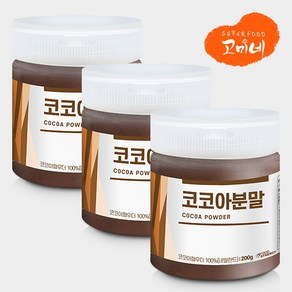 고미네 코코아가루(카카오분말) 무첨가 100% 파우더, 200g, 3개