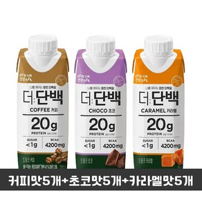 빙그레 더단백드링크 250ml 커피5+초코5+카라멜5(총15개입)/단백질드링크/우유단백질/단백질보충/무, 1세트