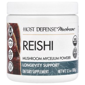 Host Defense Mushooms™ 영지버섯 버섯 균사체 분말 100g(3.5oz), Host Defense Mushooms™ 영..., 100g, 1개