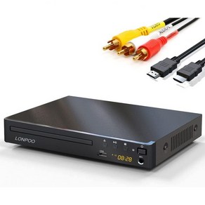 DVD 레코더 블루레이 TV용 플레이어 HDMI LONPOO Compact Multi Region CD 플레이어 풀 HD 화질 미끄럼 방지 사진 동결 없음 소음 제거 마, DVD Playe