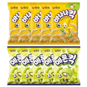 농심 바나나킥 75g 5개 + 메론킥 60g 5개, 1세트, 1세트
