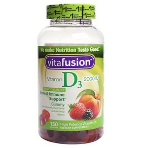 Vitafusion 비타민 D3 2000 IU 본 & 이뮨 서포트 피치 블랙베리 스트로베리 구미