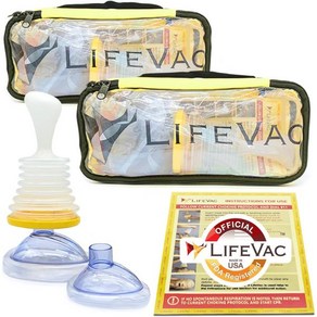 LifeVac 초크 질식 장치 휴대용 여행용 가정용 차량용 쵸깅 초킹 정품 Yellow Tavel Kit 2개 흡입 구조 및 성인용 구급 상자 기도, LifeVac 초크 질식 장치 휴대용 여행용 가정용 차