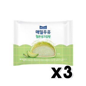 매일우유 멜론생크림빵 베이커리빵 110g x 3개