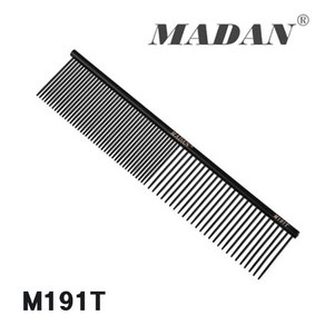 마단 블랙 콤 M191T Comb 일자빗 코팅빗 엉킴제거빗 강아지빗 파인/코스빗, 1개, Black